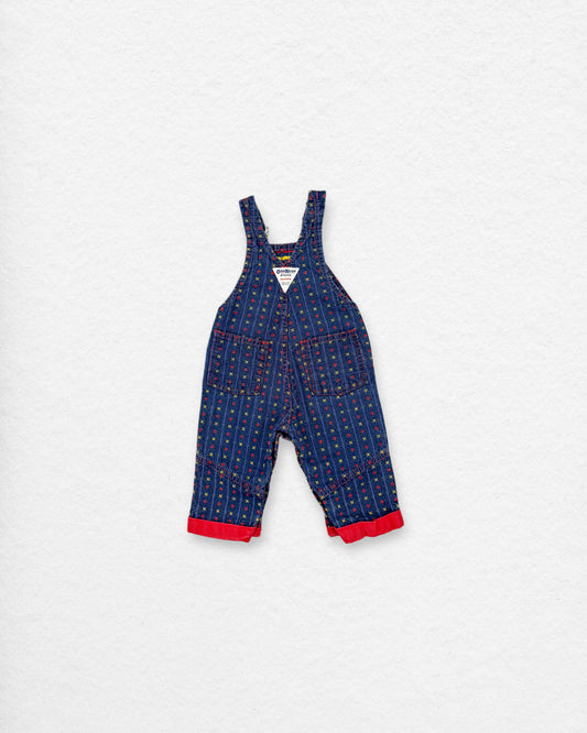 OshKosh Patterned Denim Overalls – 3-6M