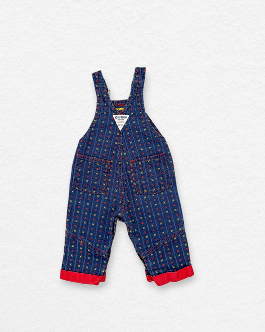 OshKosh Patterned Denim Overalls – 3-6M