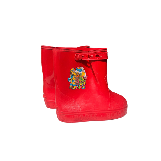 Vintage Sesame Street Red Rain Boots – 3–4Y