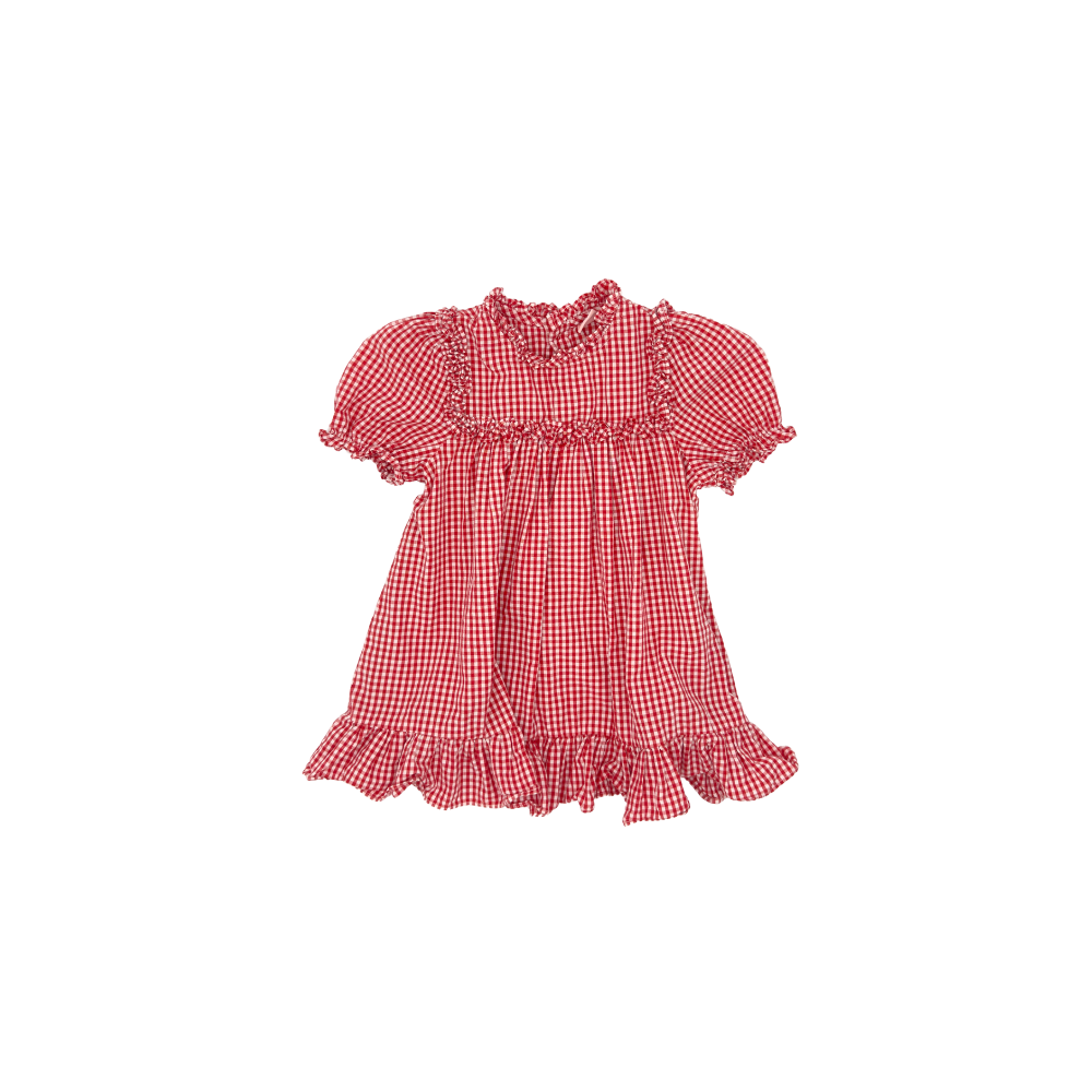 Red Gingham Ruffle Dress 1218 Months | Velours Vintage Red Gingham Ruffle Dress 1218 Months | Velours Vintage