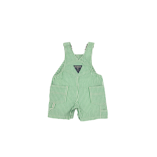 OshKosh Green Stripe Baby Overalls – 0–3 Months