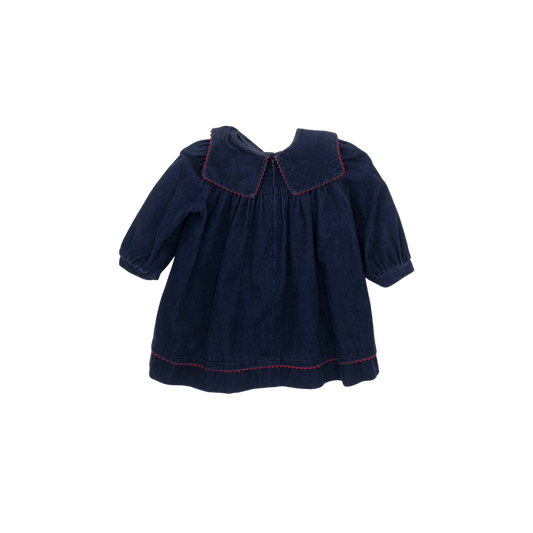 Celine Vintage Corduroy Embroidered Dress – 9–12 Months