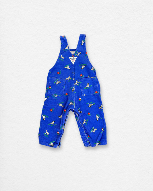 Vintage OshKosh Corduroy Dalmatian Print Overalls – 12M