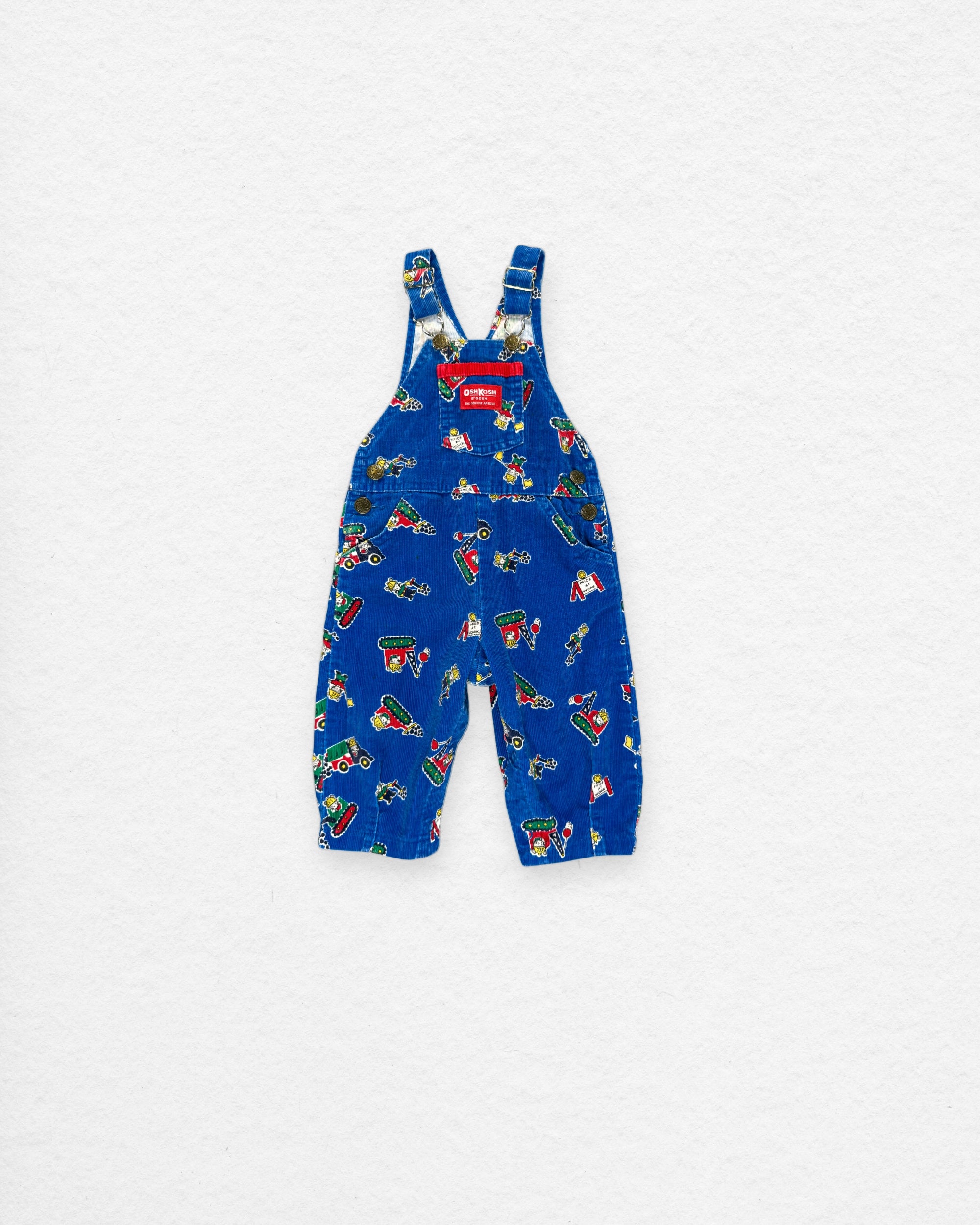Vintage 90's OshKosh B’gosh Printed Corduroy Overalls – 12M