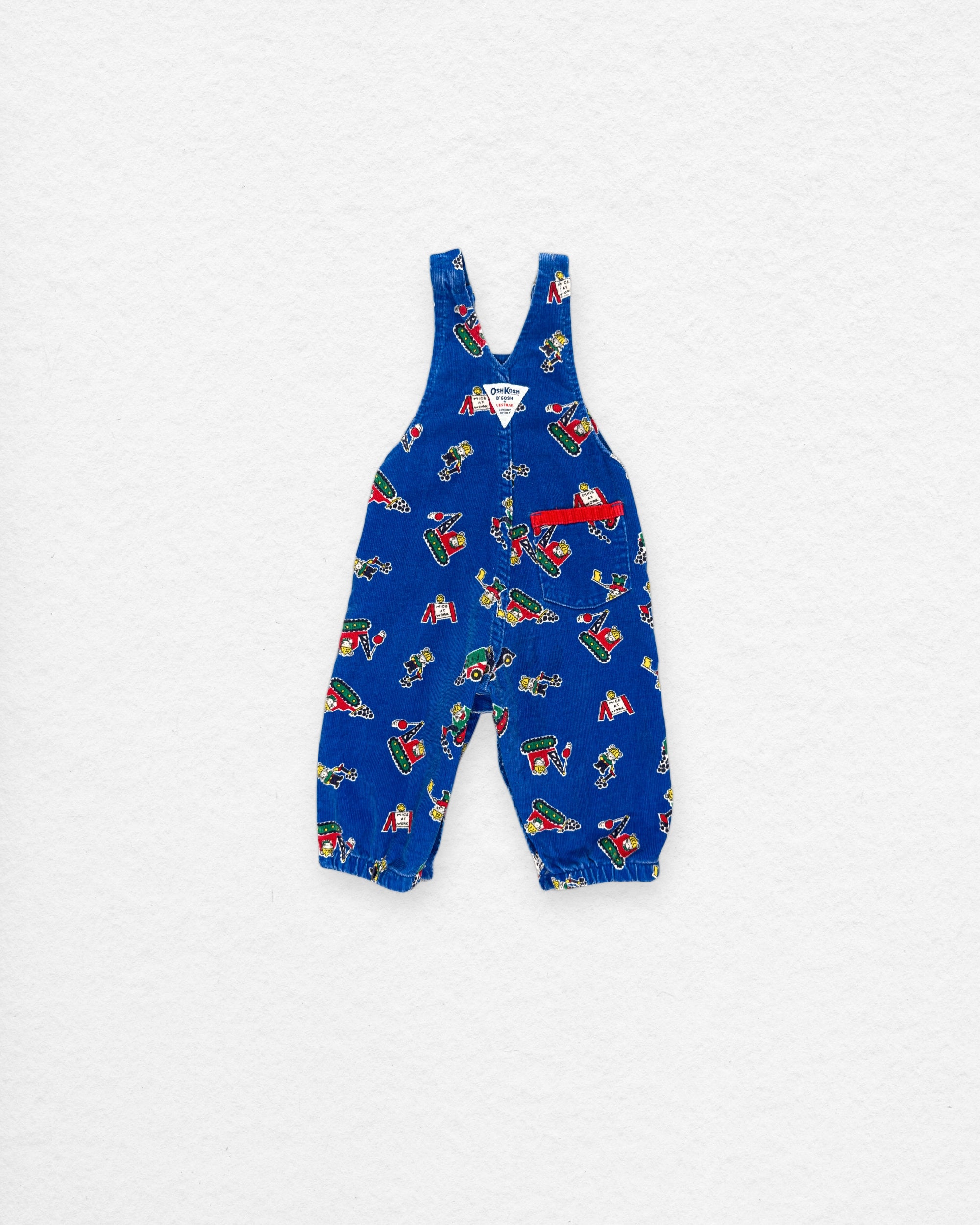 Vintage 90's OshKosh B’gosh Printed Corduroy Overalls – 12M