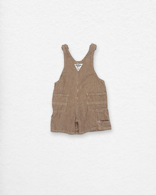 Vintage OshKosh Brown Stripe Overalls – 12M