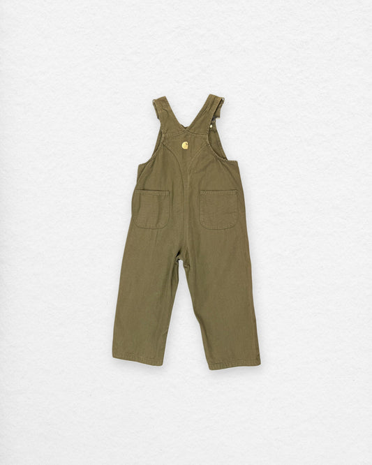 Carhartt Olive Canvas Overalls – 2–3Y