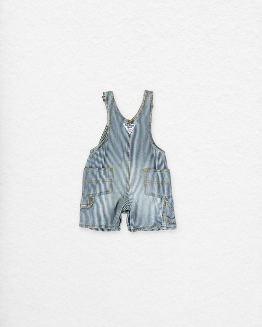 OshKosh Hickory Stripe Short Overalls – 12M