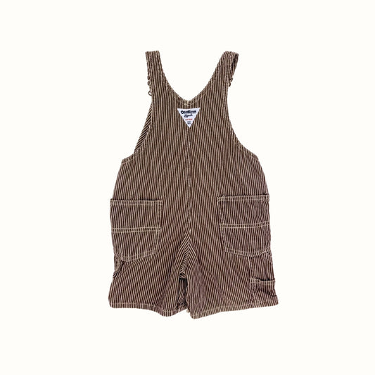 OshKosh Brown & White Stripe Overalls – 18M