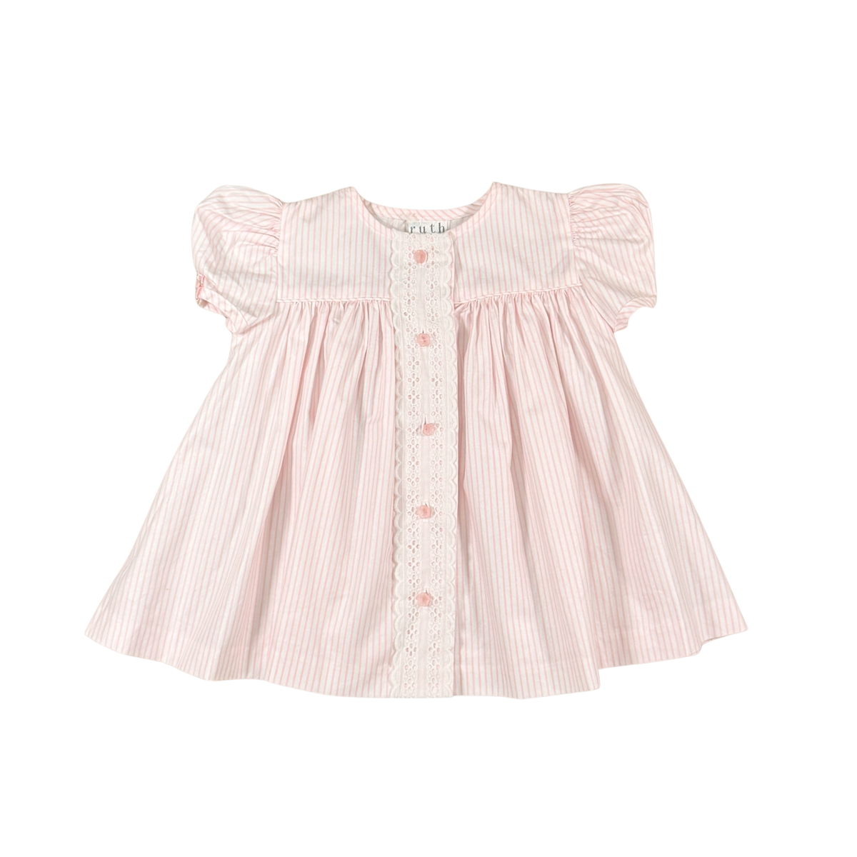 Vintage Pink Striped Dress – 18M