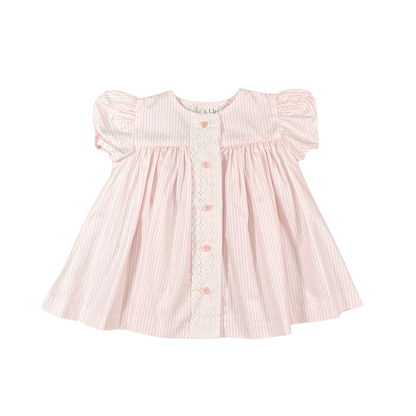 Vintage Pink Striped Dress – 18M