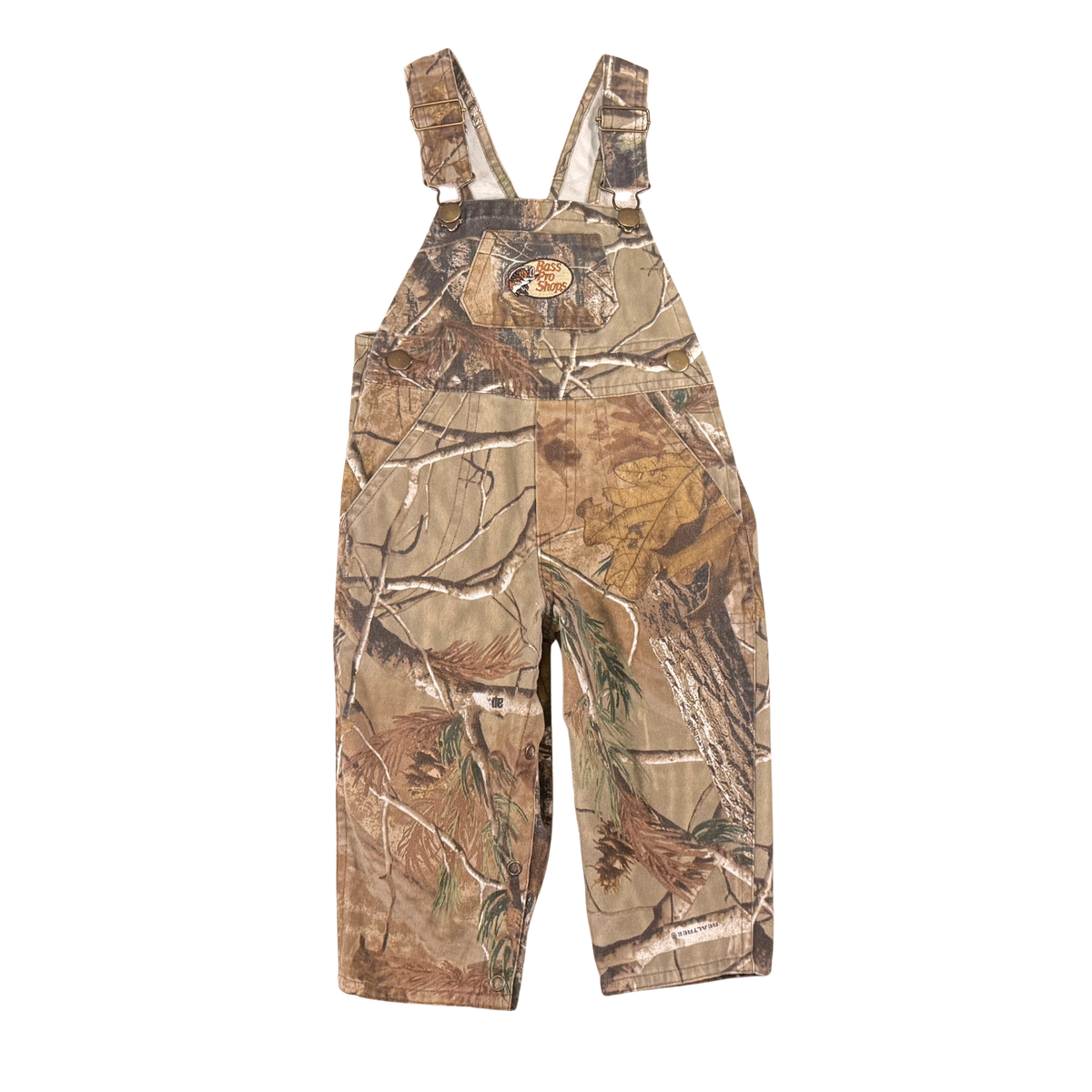 Vintage Bass Pro Shops Realtree Camo Overalls – 12–18M