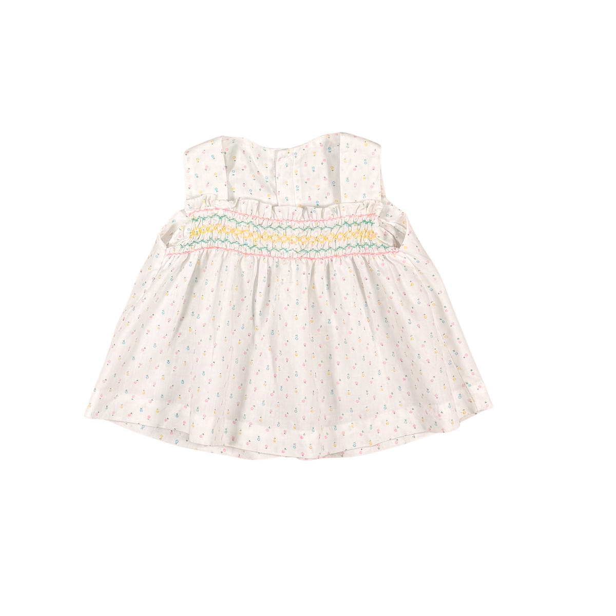 Vintage Smocked Floral Baby Top – 3–6M