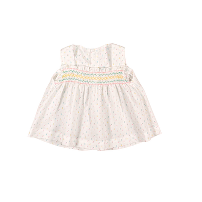 Vintage Smocked Floral Baby Top – 3–6M