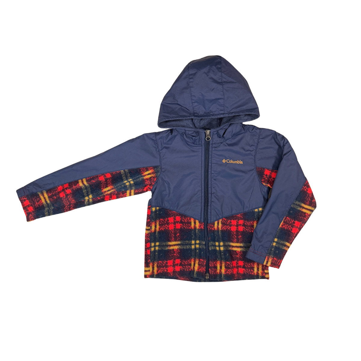 Vintage Columbia Plaid Fleece Jacket – 4Y