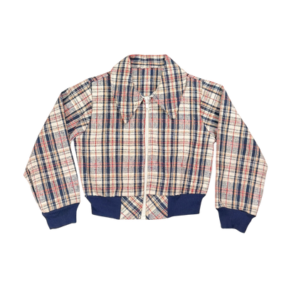 Vintage Plaid Harrington Jacket – Approx. 5–7Y