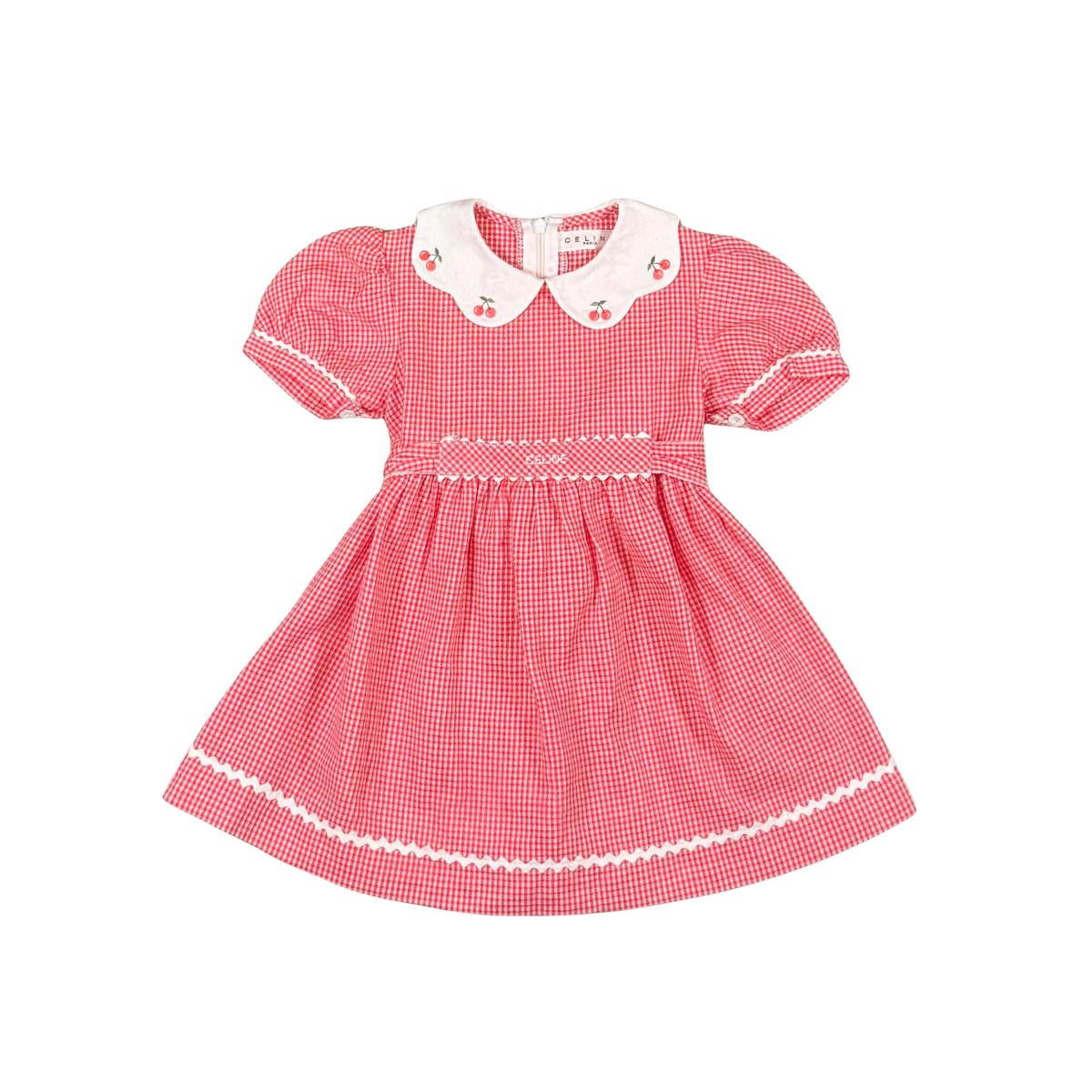 Vintage Celine Cherry Gingham Dress – 3Y