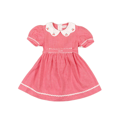 Vintage Celine Cherry Gingham Dress – 3Y