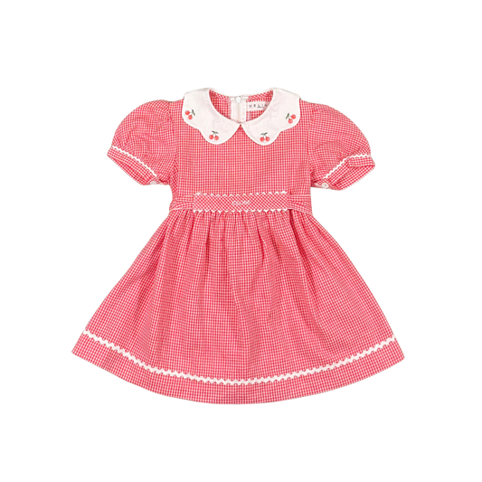 Vintage Celine Cherry Gingham Dress – 3Y
