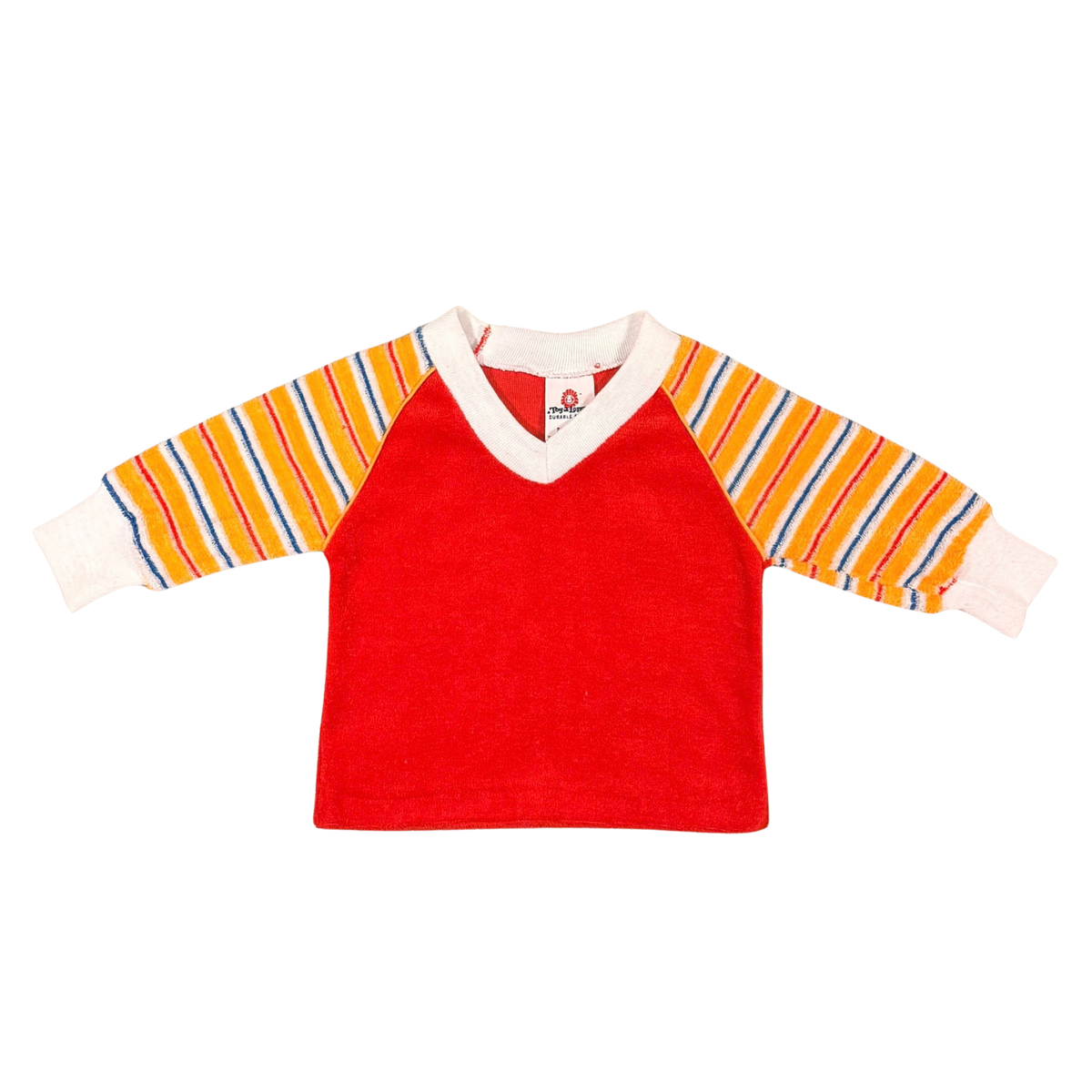 Vintage Togs & Joys Striped Sleeve Baby Shirt – 6M