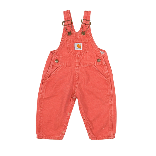 Vintage Rare Carhartt Rust Red Overalls – 6–9M