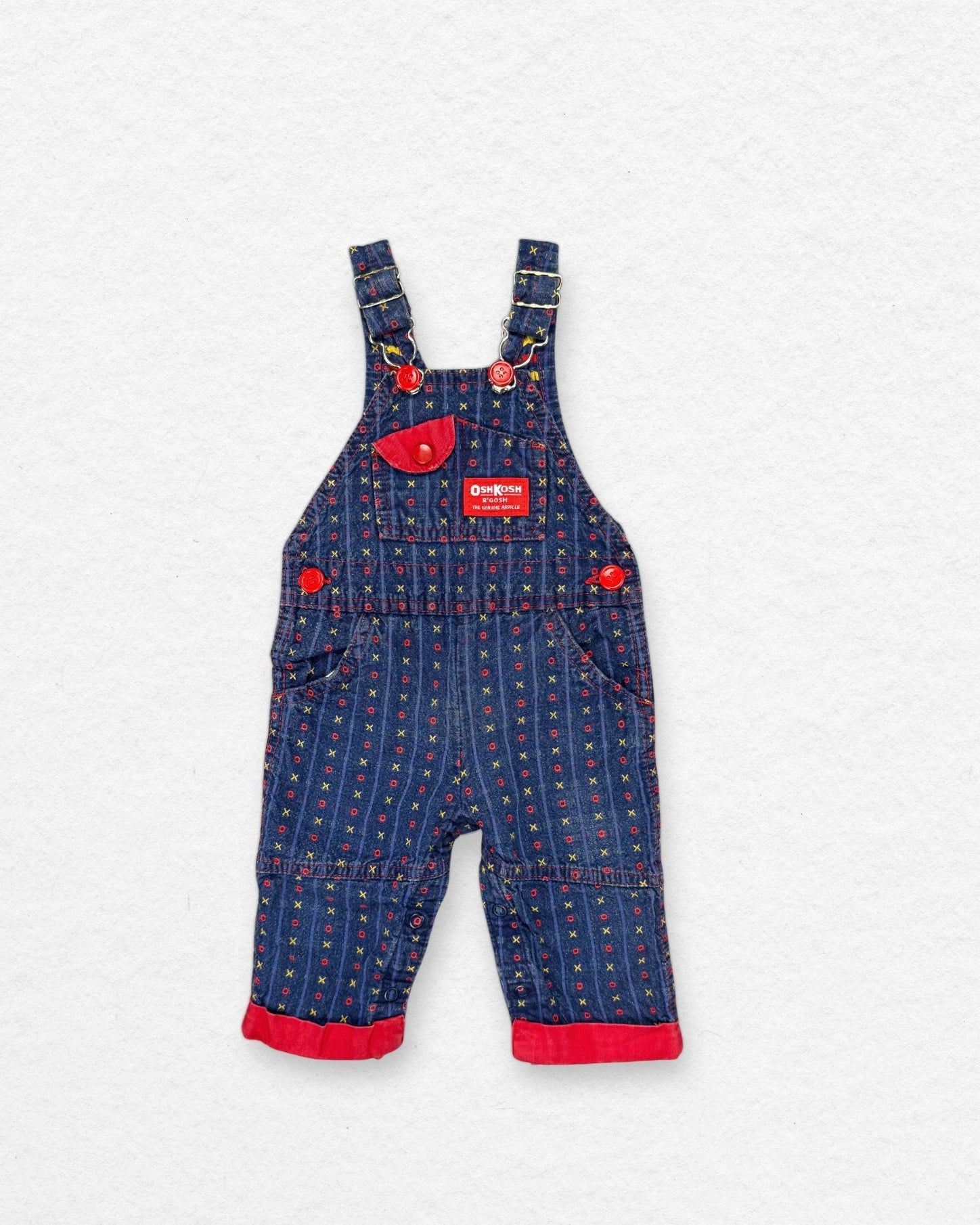 OshKosh Patterned Denim Overalls – 3-6M