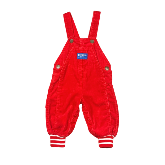 Vintage OshKosh Red Corduroy Overalls | 6–9M
