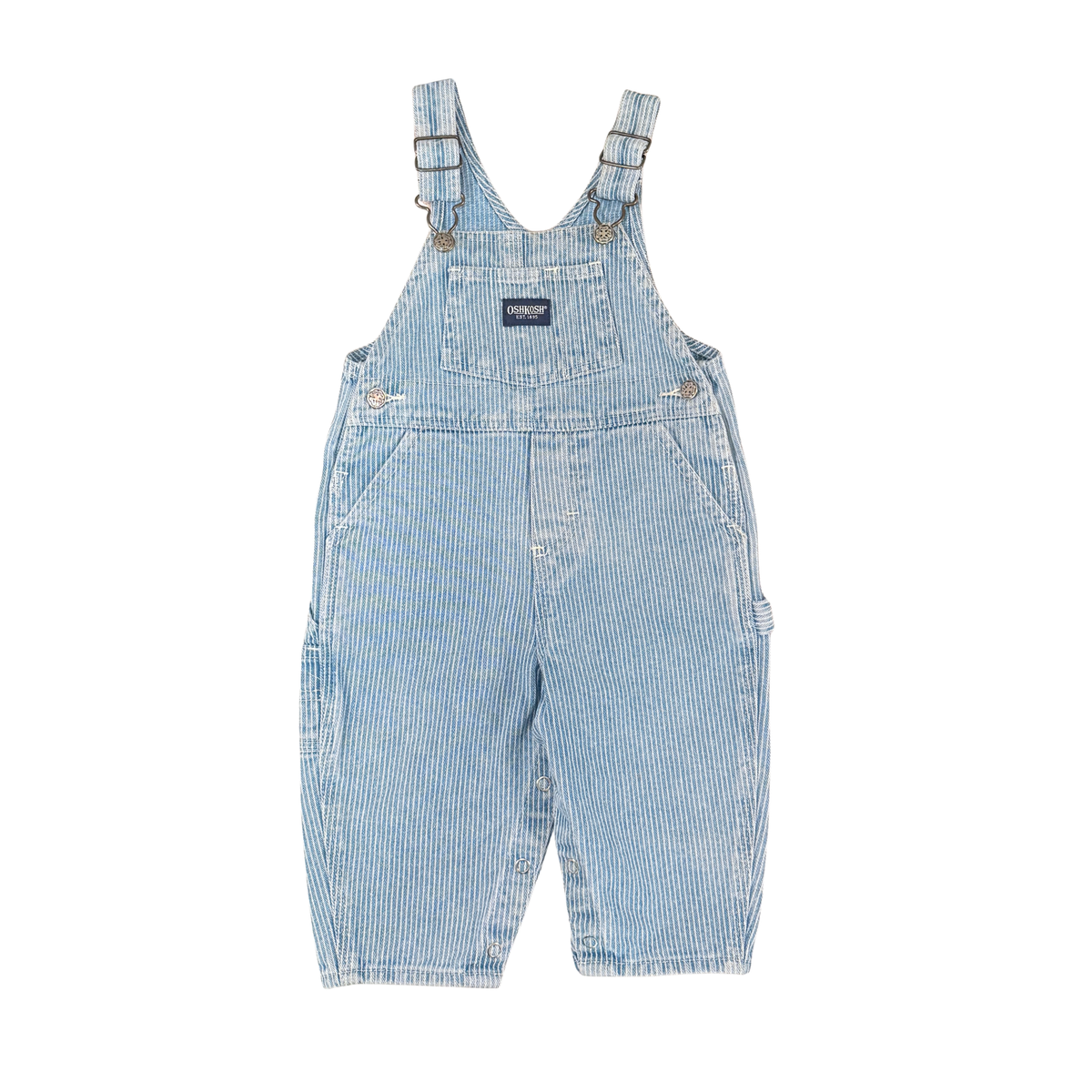 Vintage OshKosh Hickory Stripe Overalls – 12M