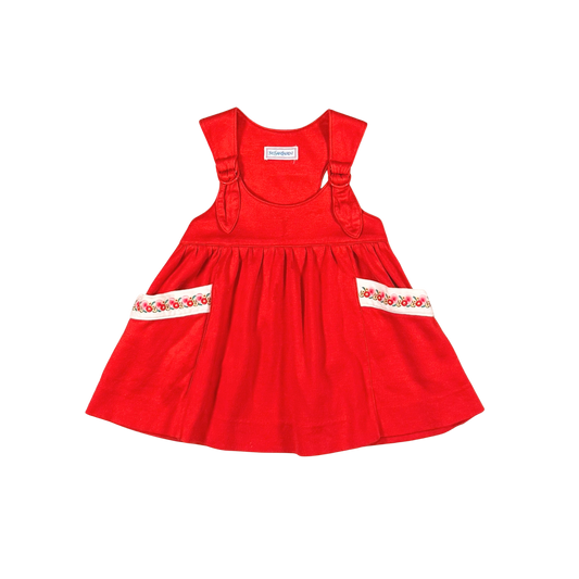 Vintage Yves Saint Laurent Red Pinafore Dress – 12M