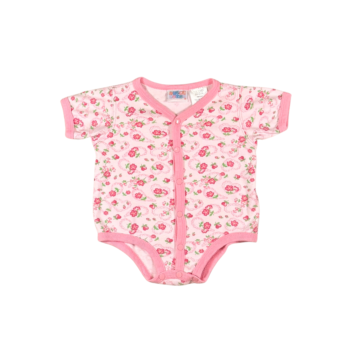 Vintage Small Steps Floral Baby Onesie – 6–12M
