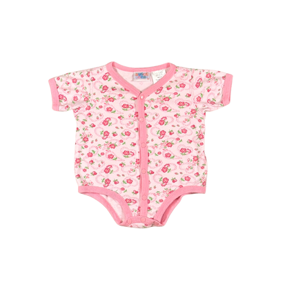 Vintage Small Steps Floral Baby Onesie – 6–12M