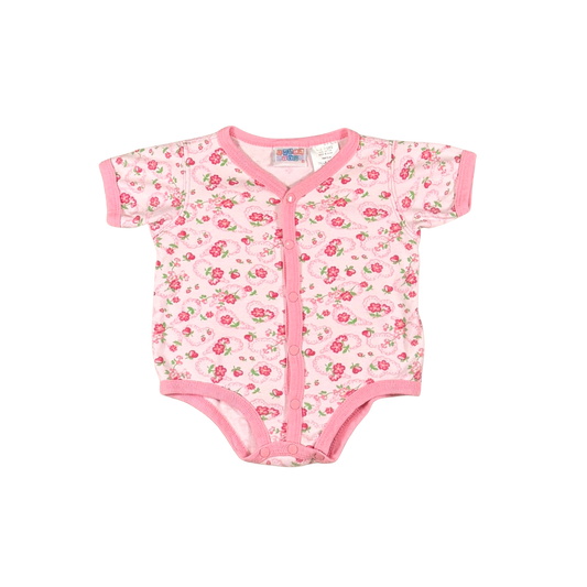 Vintage Small Steps Floral Baby Onesie – 6–12M