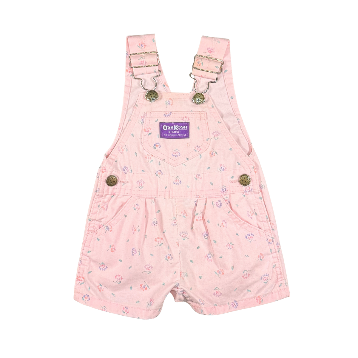 Vintage 90s OshKosh Floral Overalls – 3–6M