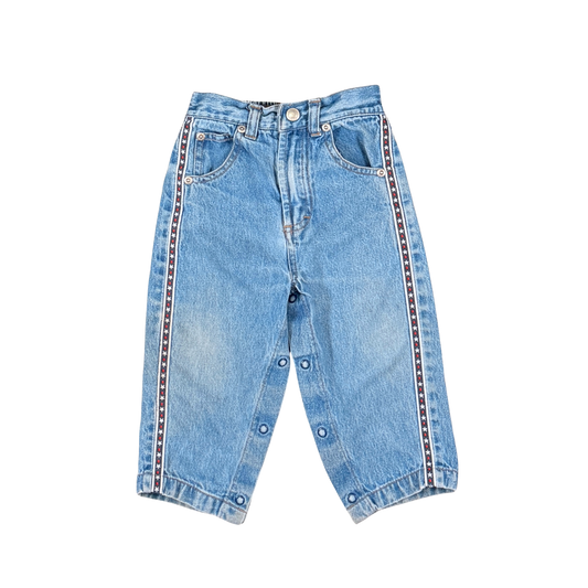 Vintage Faded Glory Star Trim Jeans – 18M
