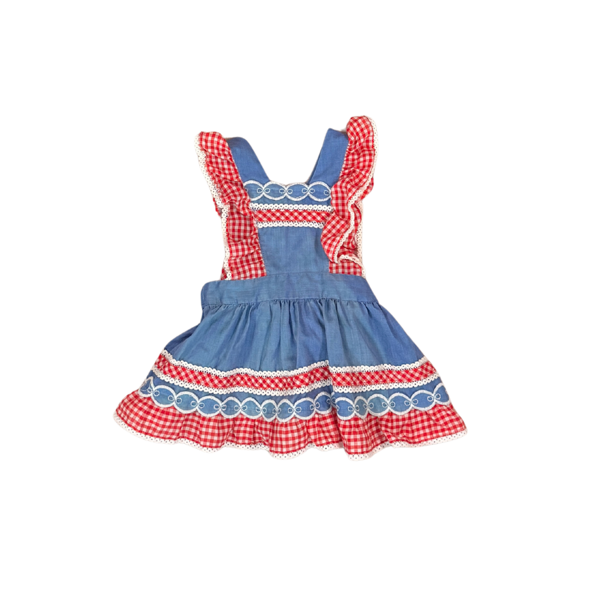 Vintage Gingham Baby Dress – 3–6M