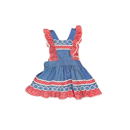Vintage Gingham Baby Dress – 3–6M