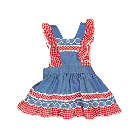 Vintage Gingham Baby Dress – 3–6M