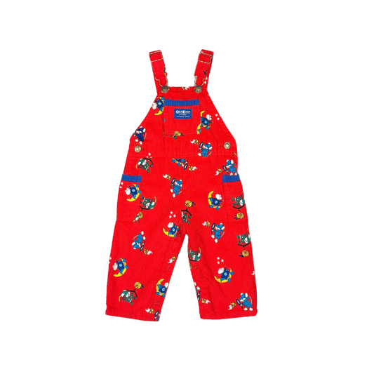 1980s Vintage OshKosh B’Gosh Printed Corduroy Overalls – 18M