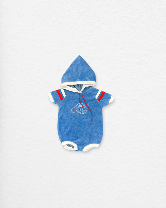 Vintage Doe Spun Terry Hooded Onesie – 12M