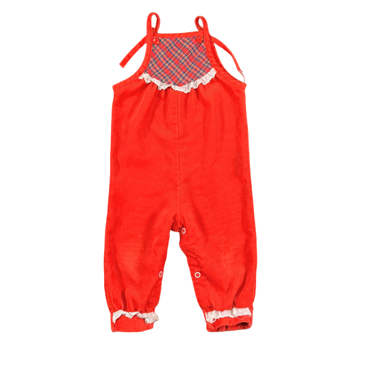 Vintage 70s Health-Tex Red Corduroy Overalls – 12M