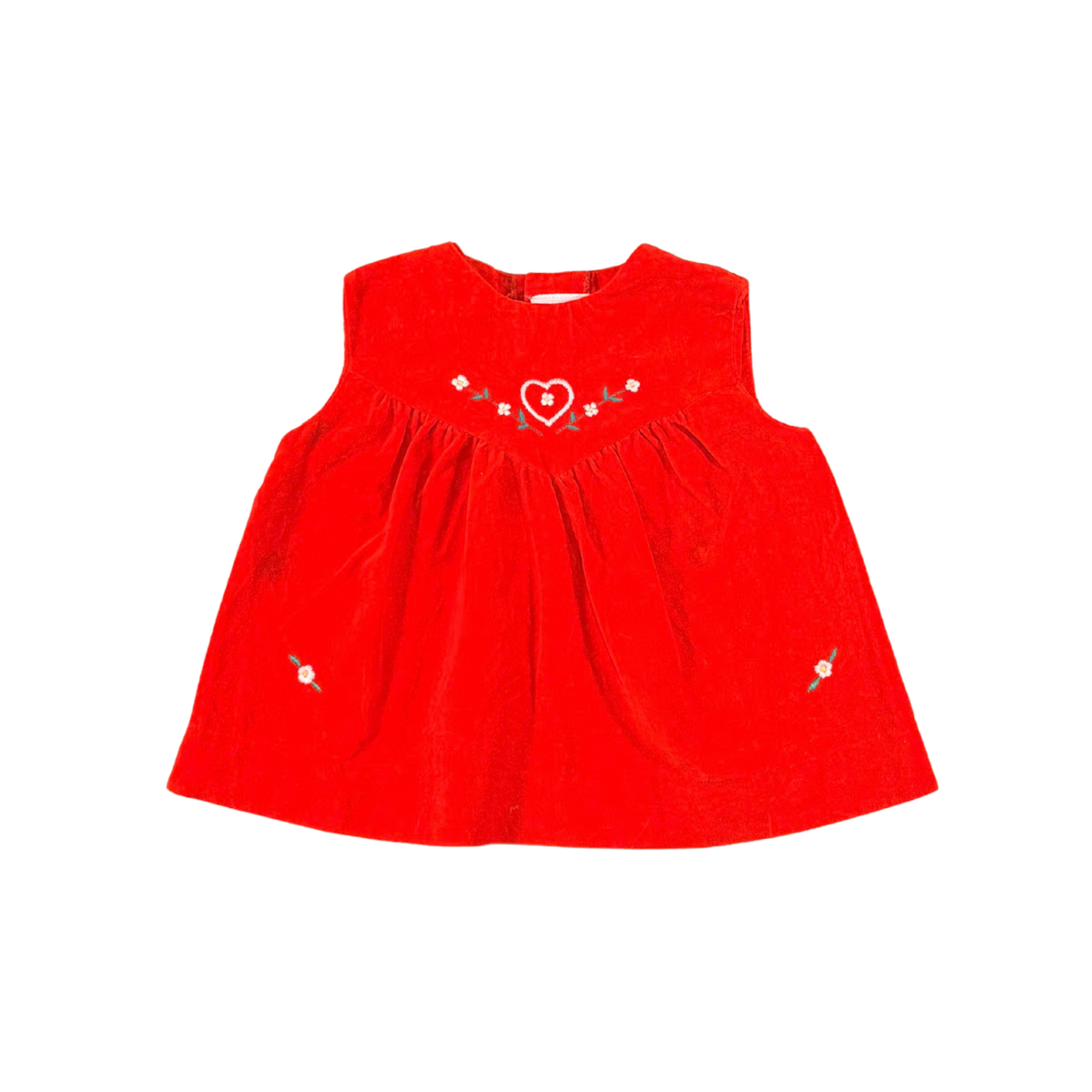 Vintage Joyeux Happy Kids Red Velvet Baby Dress – 12M
