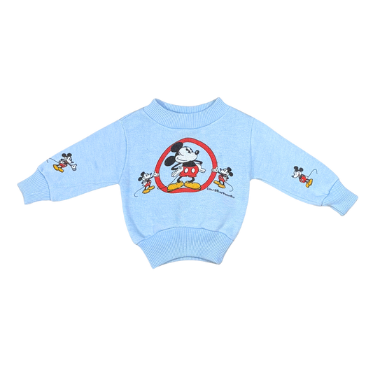 Vintage Mickey Mouse Blue Sweatshirt – 0–6M