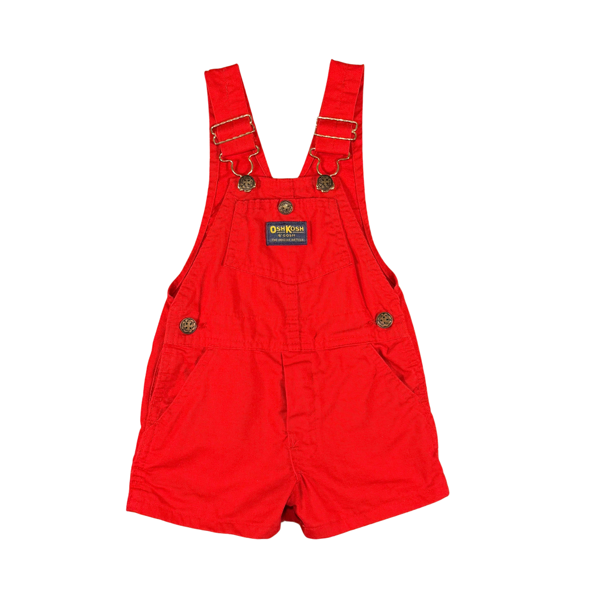 Vintage OshKosh Red Short Overalls – 2T