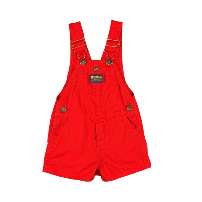 Vintage OshKosh Red Short Overalls – 2T