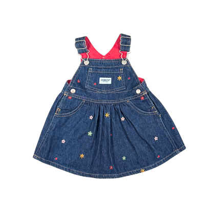 Vintage OshKosh Embroidered Denim Dress – 12M