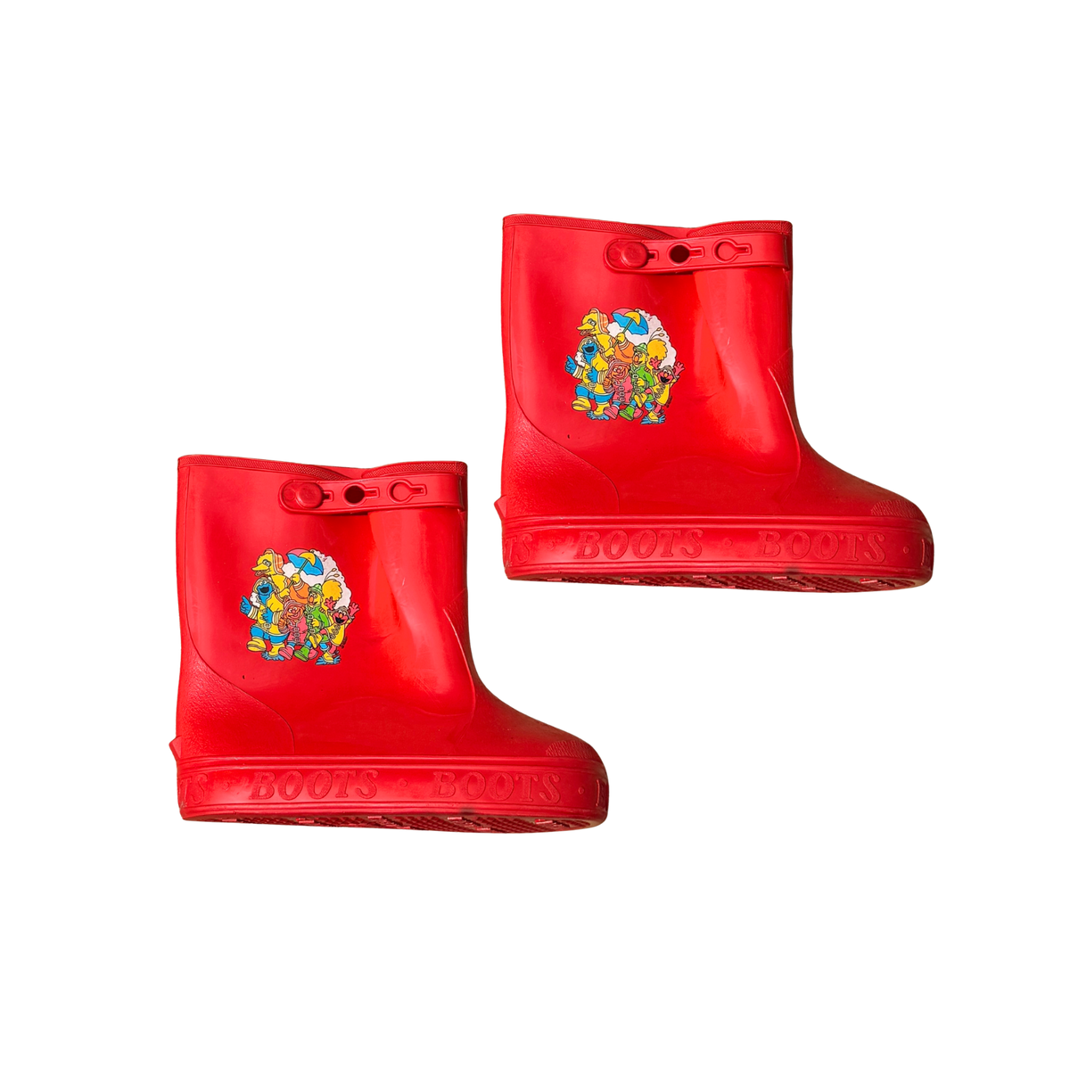 Vintage Sesame Street Red Rain Boots – 3–4Y