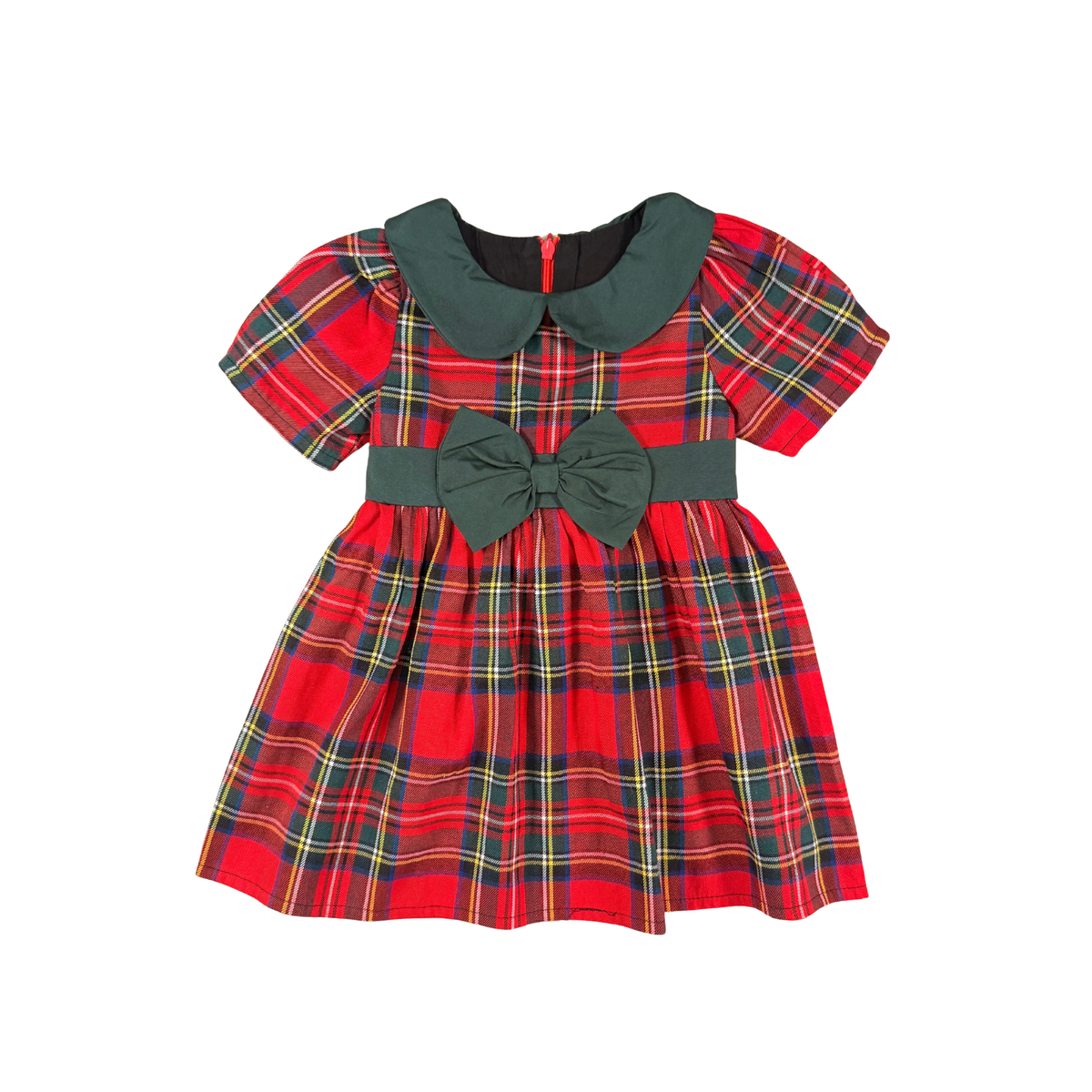 Vintage Tartan Bow Dress – 18–24M