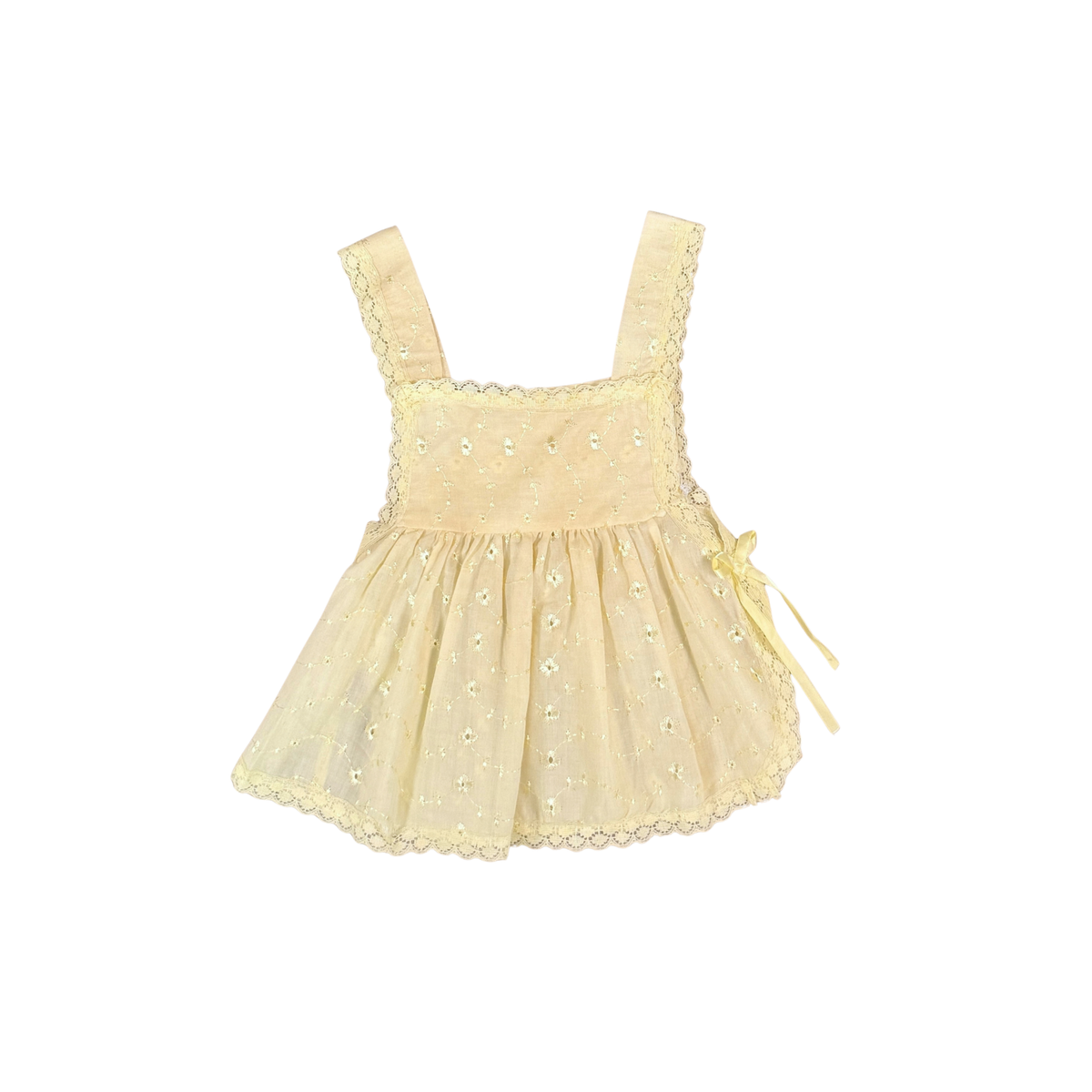 Vintage Embroidered Baby Pinafore – 0–6M