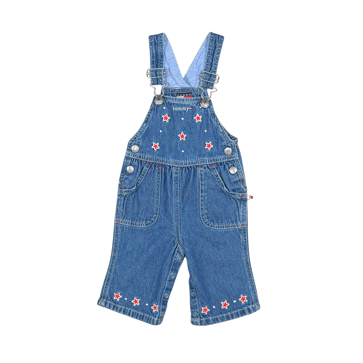Vintage Tommy Hilfiger Star Embroidered Denim Overalls | 3–6M
