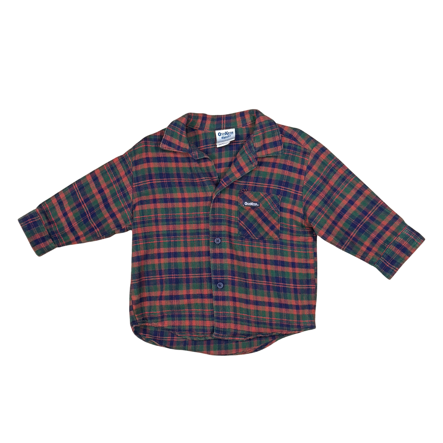 Vintage OshKosh B'gosh Plaid Flannel Shirt – 2Y